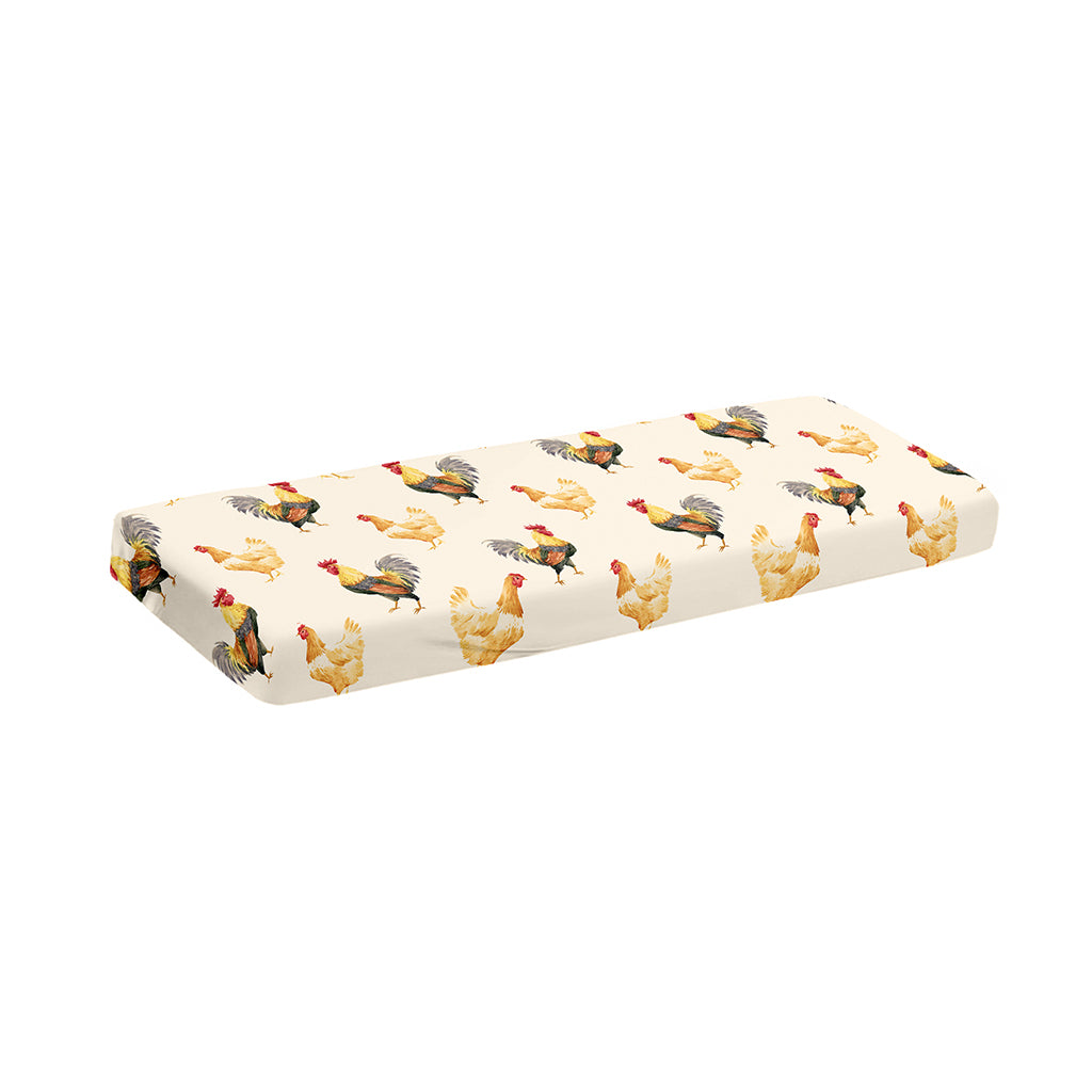 Watercolor Rooster Pattern Print Piano Keyboard Cover