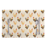 Watercolor Rooster Pattern Print Placemat