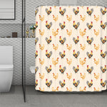 Watercolor Rooster Pattern Print Polyester Shower Curtain