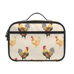 Watercolor Rooster Pattern Print Portable Lunch Bag