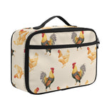 Watercolor Rooster Pattern Print Portable Lunch Bag