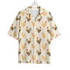 Watercolor Rooster Pattern Print Rayon Hawaiian Shirt