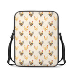 Watercolor Rooster Pattern Print Rectangular Crossbody Bag