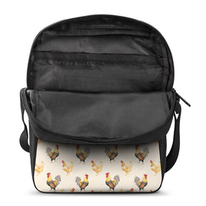 Watercolor Rooster Pattern Print Rectangular Crossbody Bag