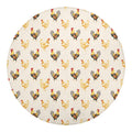 Watercolor Rooster Pattern Print Round Blanket