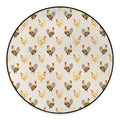 Watercolor Rooster Pattern Print Round Floor Mat