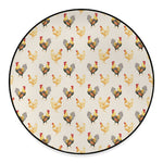 Watercolor Rooster Pattern Print Round Floor Mat