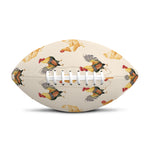Watercolor Rooster Pattern Print Rugby Ball