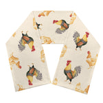 Watercolor Rooster Pattern Print Scarf