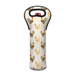 Watercolor Rooster Pattern Print Single Neoprene Wine Tote