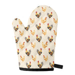 Watercolor Rooster Pattern Print Single Oven Mitt