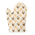 Watercolor Rooster Pattern Print Single Oven Mitt