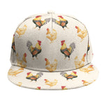 Watercolor Rooster Pattern Print Snapback Cap