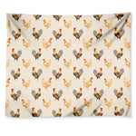 Watercolor Rooster Pattern Print Tapestry