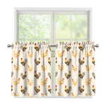 Watercolor Rooster Pattern Print Tier Curtains