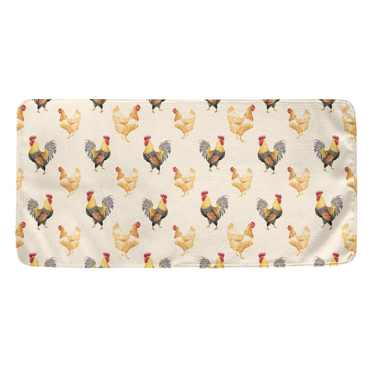 Watercolor Rooster Pattern Print Towel