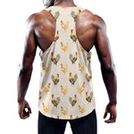 Watercolor Rooster Pattern Print Training Tank Top