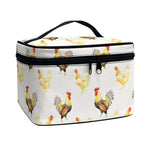 Watercolor Rooster Pattern Print Travel Makeup Bag