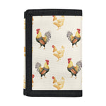 Watercolor Rooster Pattern Print Trifold Wallet
