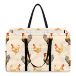 Watercolor Rooster Pattern Print Utility Tote Bag
