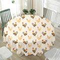 Watercolor Rooster Pattern Print Waterproof Round Tablecloth
