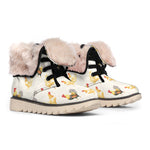 Watercolor Rooster Pattern Print Winter Boots