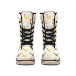 Watercolor Rooster Pattern Print Winter Boots