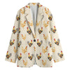 Watercolor Rooster Pattern Print Women's Blazer