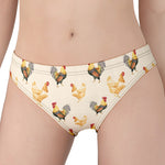 Watercolor Rooster Pattern Print Women's Panties