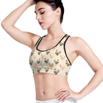 Watercolor Rooster Pattern Print Women's Sports Bra