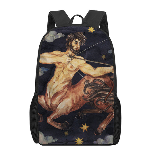 Watercolor Sagittarius Zodiac Sign Print 17 Inch Backpack