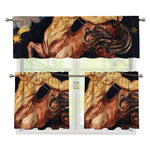 Watercolor Sagittarius Zodiac Sign Print 3 Piece Kitchen Curtains