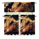 Watercolor Sagittarius Zodiac Sign Print 3 Piece Kitchen Curtains