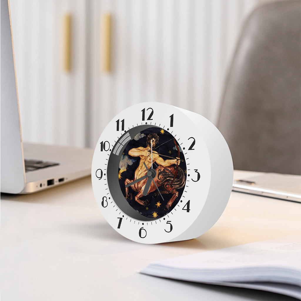 Watercolor Sagittarius Zodiac Sign Print Alarm Clock