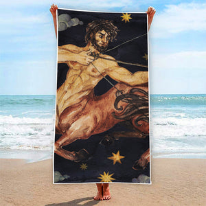 Watercolor Sagittarius Zodiac Sign Print Beach Towel