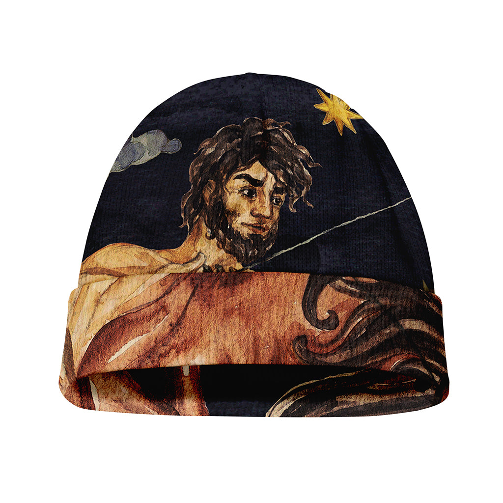 Watercolor Sagittarius Zodiac Sign Print Beanie