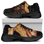 Watercolor Sagittarius Zodiac Sign Print Black Chunky Shoes