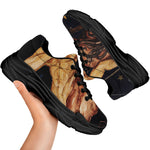 Watercolor Sagittarius Zodiac Sign Print Black Chunky Shoes