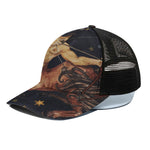 Watercolor Sagittarius Zodiac Sign Print Black Mesh Trucker Cap