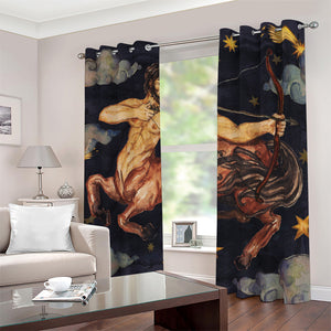 Watercolor Sagittarius Zodiac Sign Print Blackout Grommet Curtains