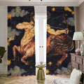 Watercolor Sagittarius Zodiac Sign Print Dimout Pencil Pleat Curtains