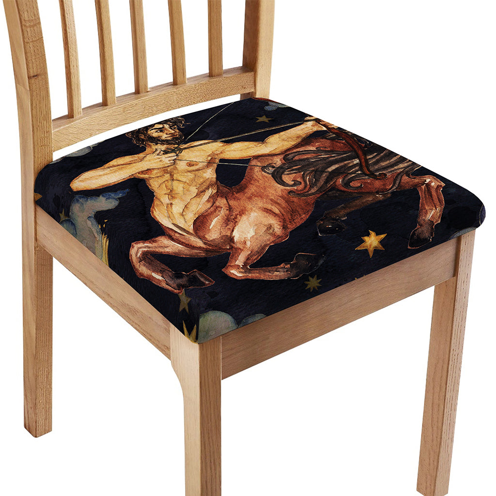 Watercolor Sagittarius Zodiac Sign Print Chair Cushion Cover