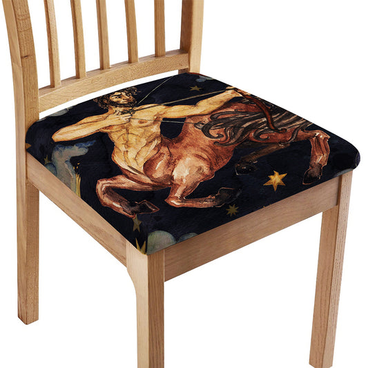 Watercolor Sagittarius Zodiac Sign Print Chair Cushion Cover