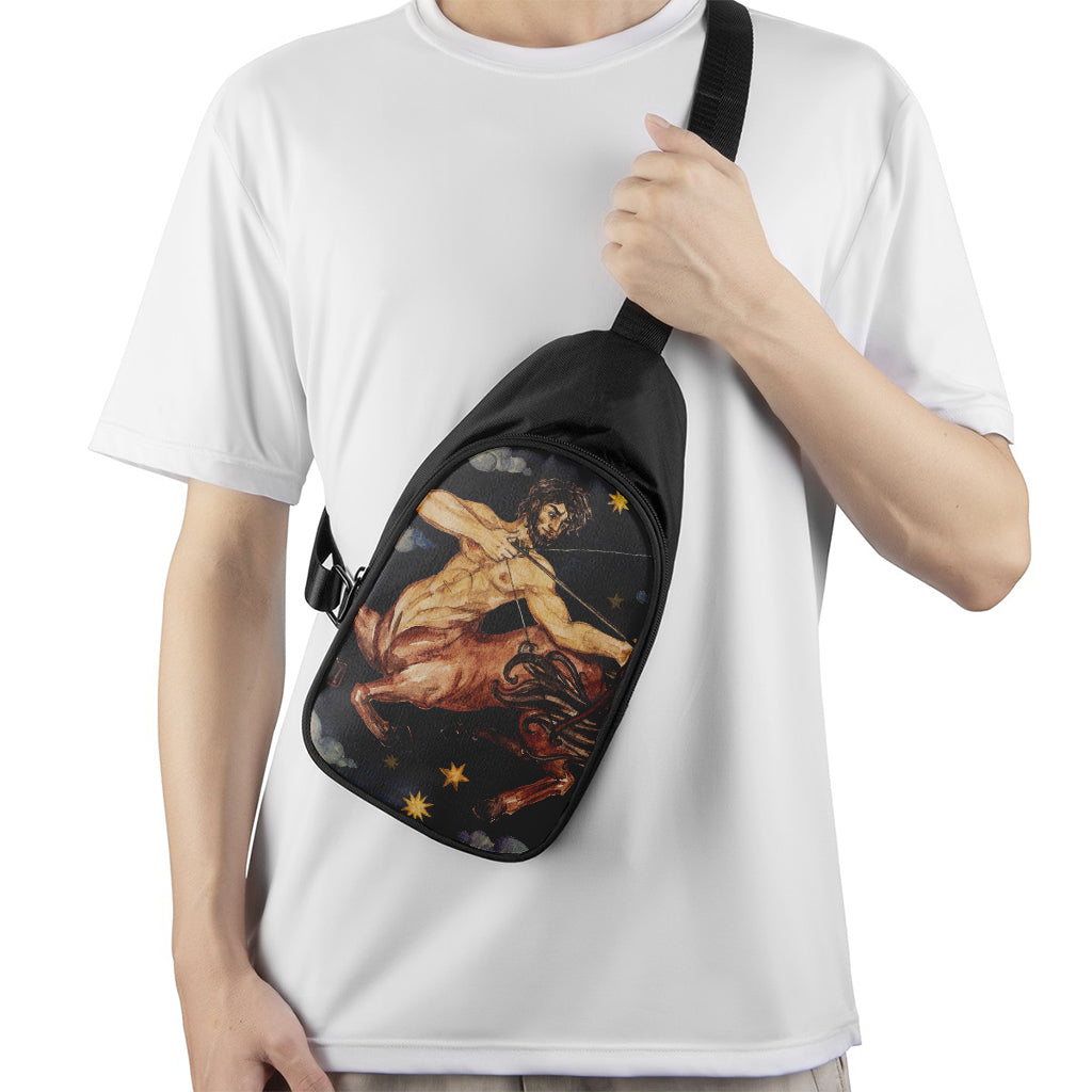 Watercolor Sagittarius Zodiac Sign Print Chest Bag