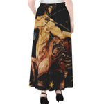 Watercolor Sagittarius Zodiac Sign Print Chiffon Maxi Skirt