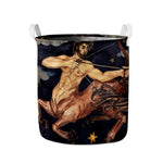 Watercolor Sagittarius Zodiac Sign Print Collapsible Laundry Basket
