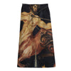 Watercolor Sagittarius Zodiac Sign Print Cotton Front Slit Maxi Skirt