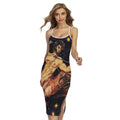 Watercolor Sagittarius Zodiac Sign Print Cross Back Cami Dress