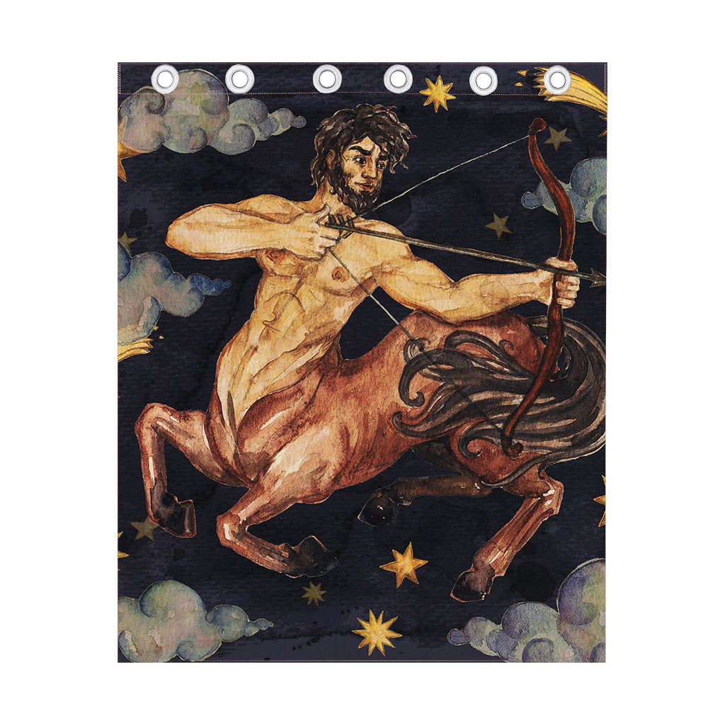 Watercolor Sagittarius Zodiac Sign Print Curtain