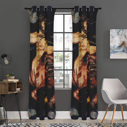 Watercolor Sagittarius Zodiac Sign Print Curtain